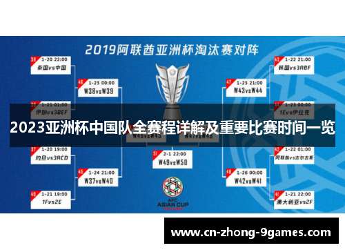 2023亚洲杯中国队全赛程详解及重要比赛时间一览 2023亚洲杯中国队全赛程详解及重要比赛时间一览